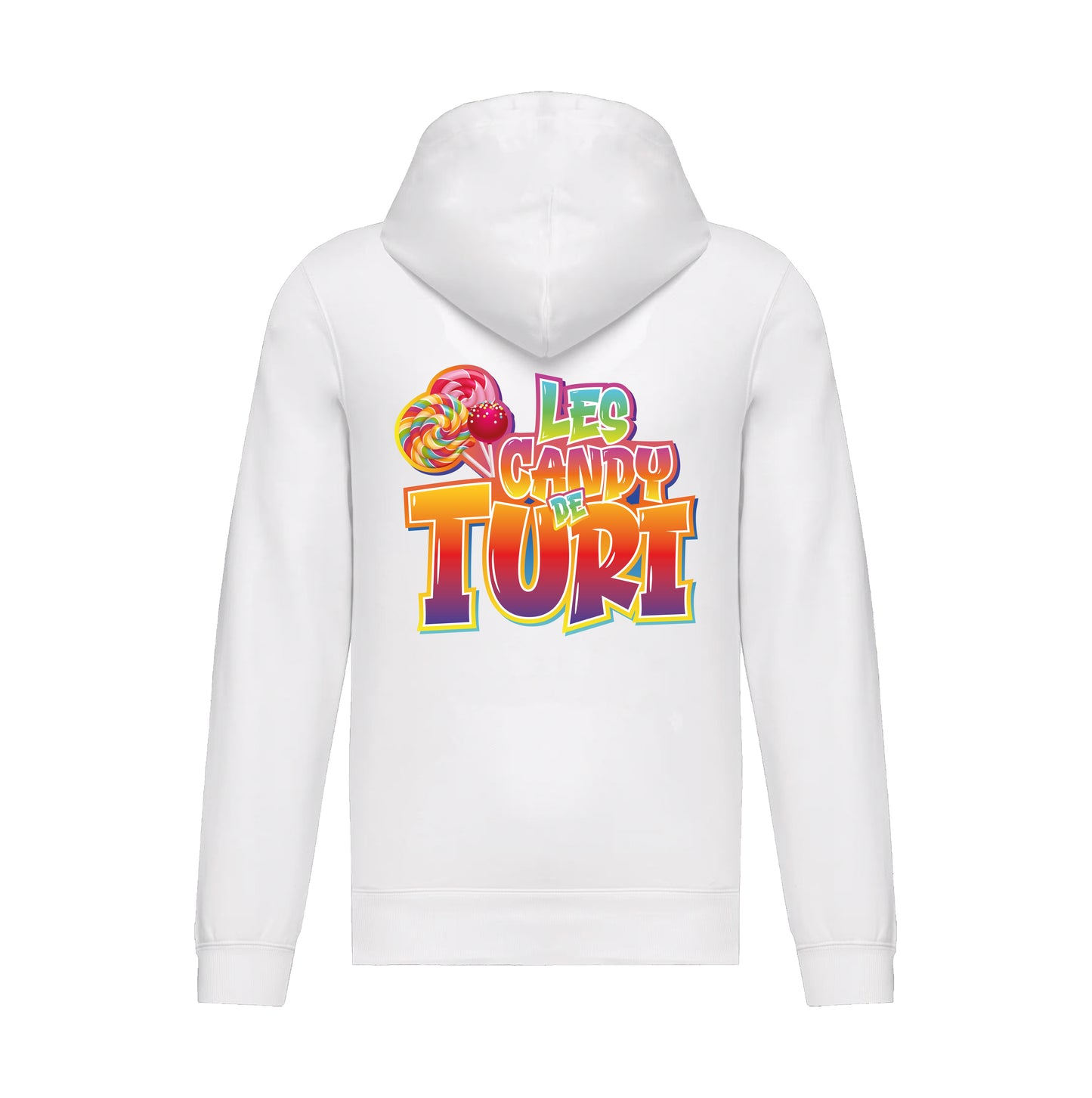 Sweat-shirt à capuche Les Candy de Turi Blanc